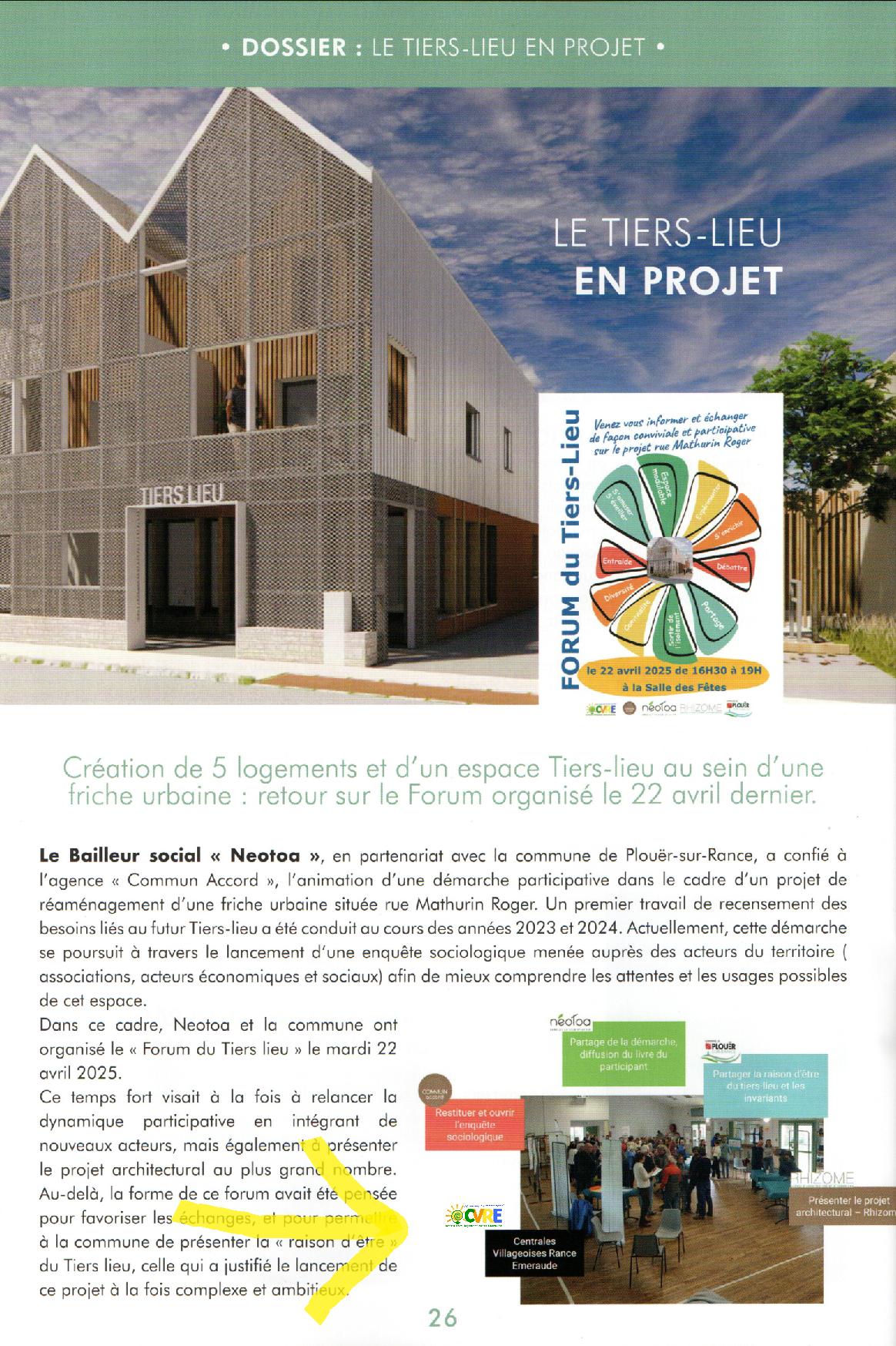 On parle de nous : bulletin de Ploüer-sur-Rance Projet Tiers lieu