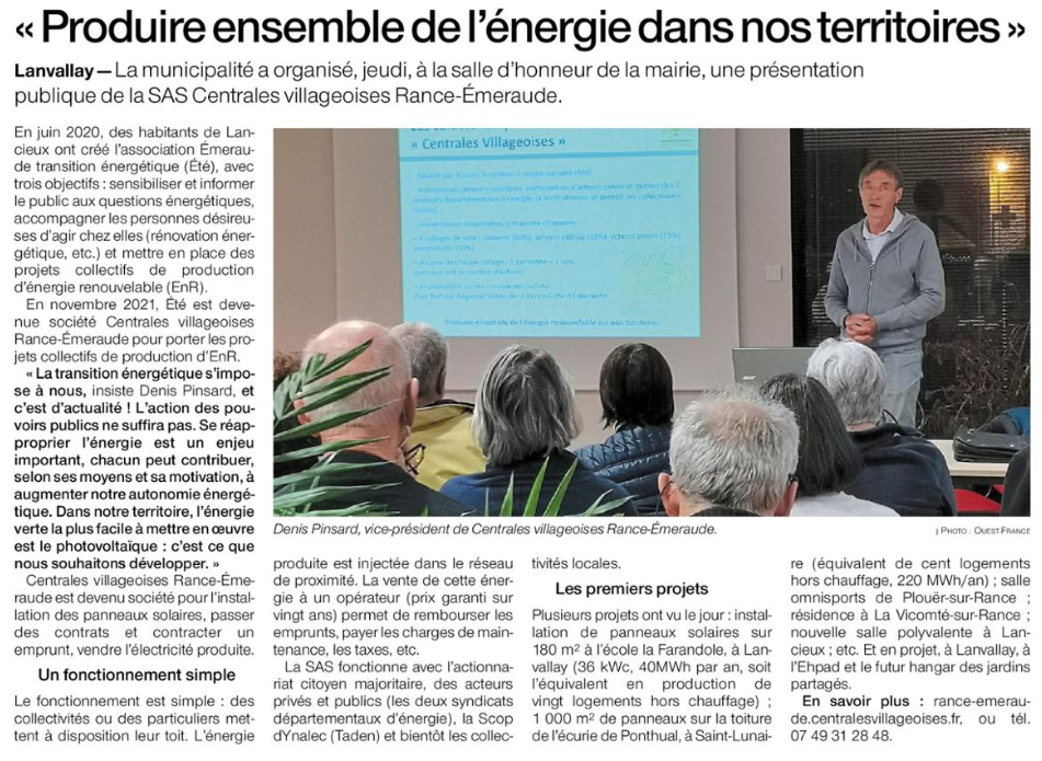 Lanvallay : un article de Ouest-France